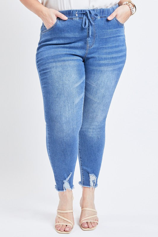 Medium Wash Denim Joggers {Ready to Ship}