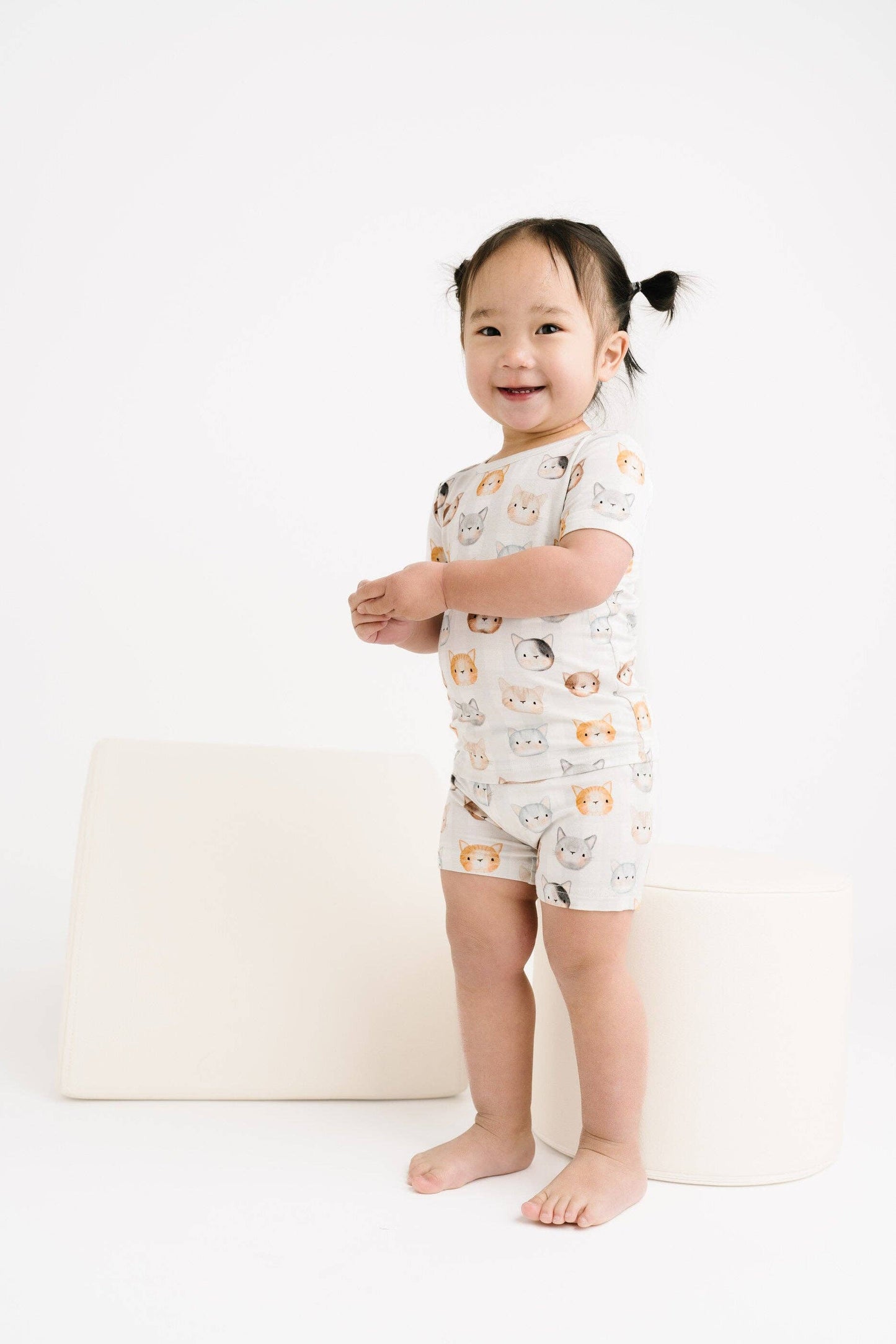 Cuddly Cats Bamboo Shorts Set {RTS}