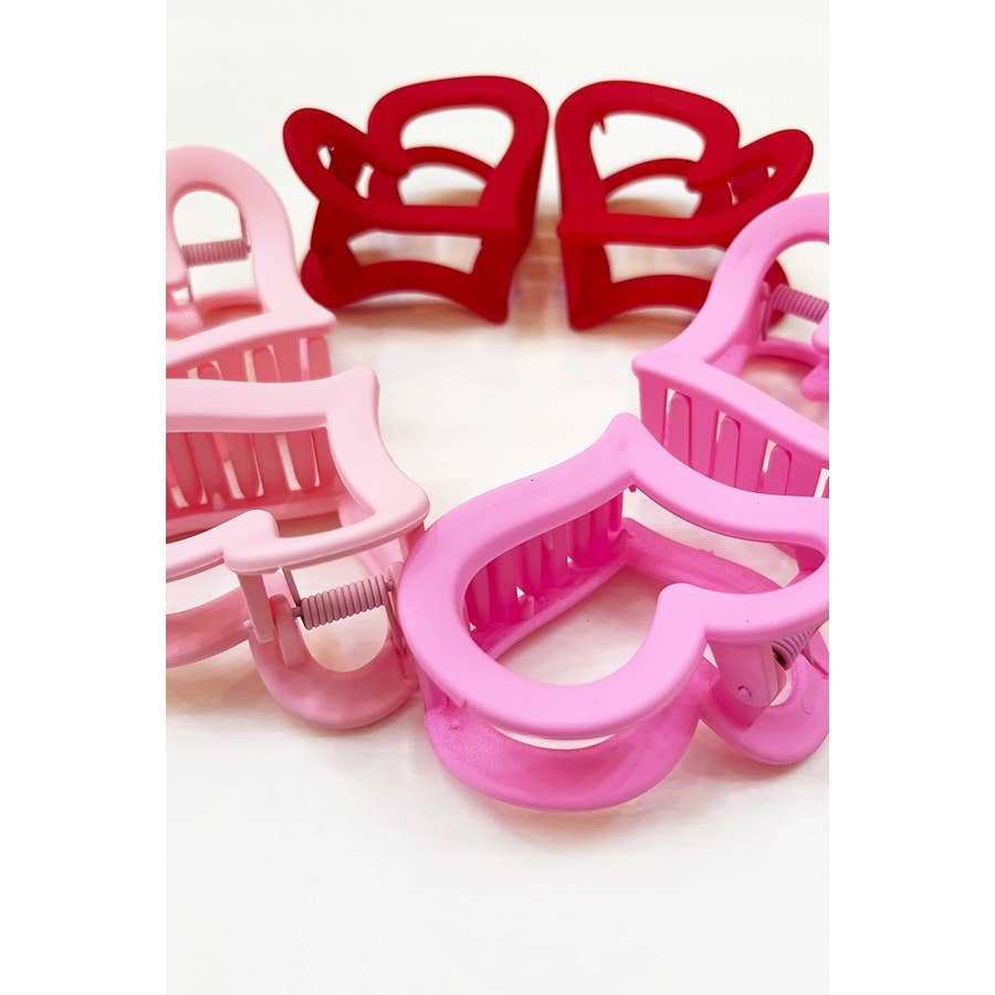 2 pcs Heart Matte Heart Hair Claw Clip {RTS}