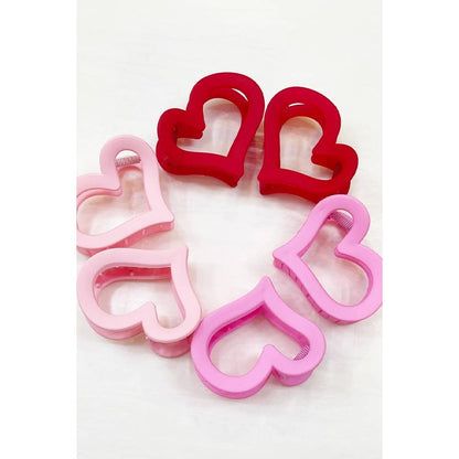 2 pcs Heart Matte Heart Hair Claw Clip {RTS}