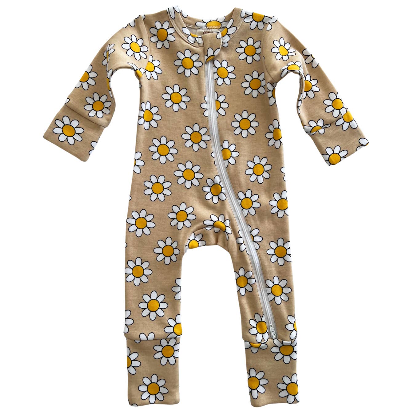 Daisy Pop Biscotti / Organic 2-Way Zip Romper