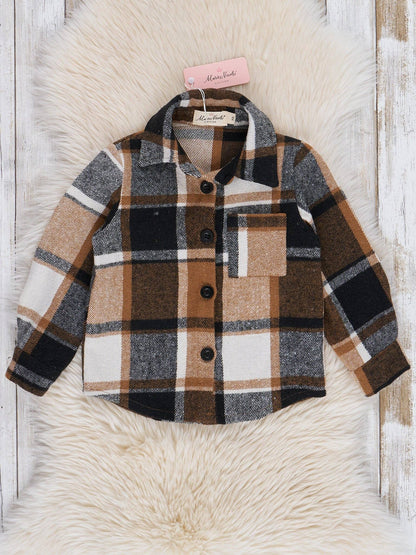 Brown & Black Plaid Flannel Button-Up {RTS}