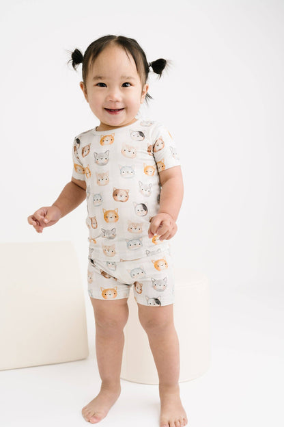 Cuddly Cats Bamboo Shorts Set {RTS}