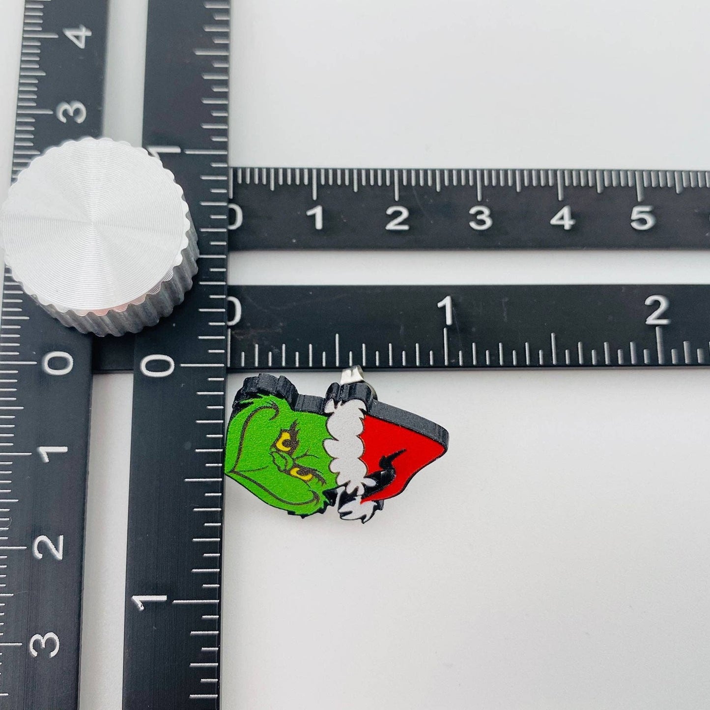 Grinch with Christmas Hat Acrylic Ear Studs {RTS}