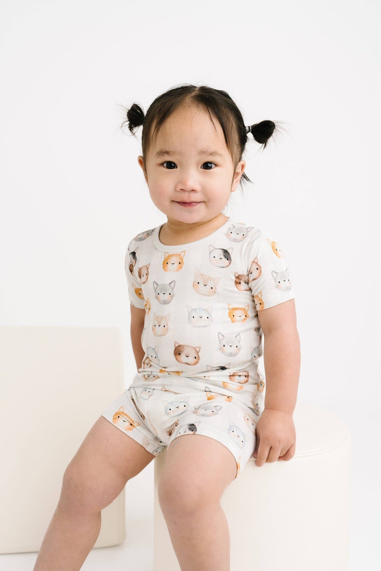 Cuddly Cats Bamboo Shorts Set {RTS}