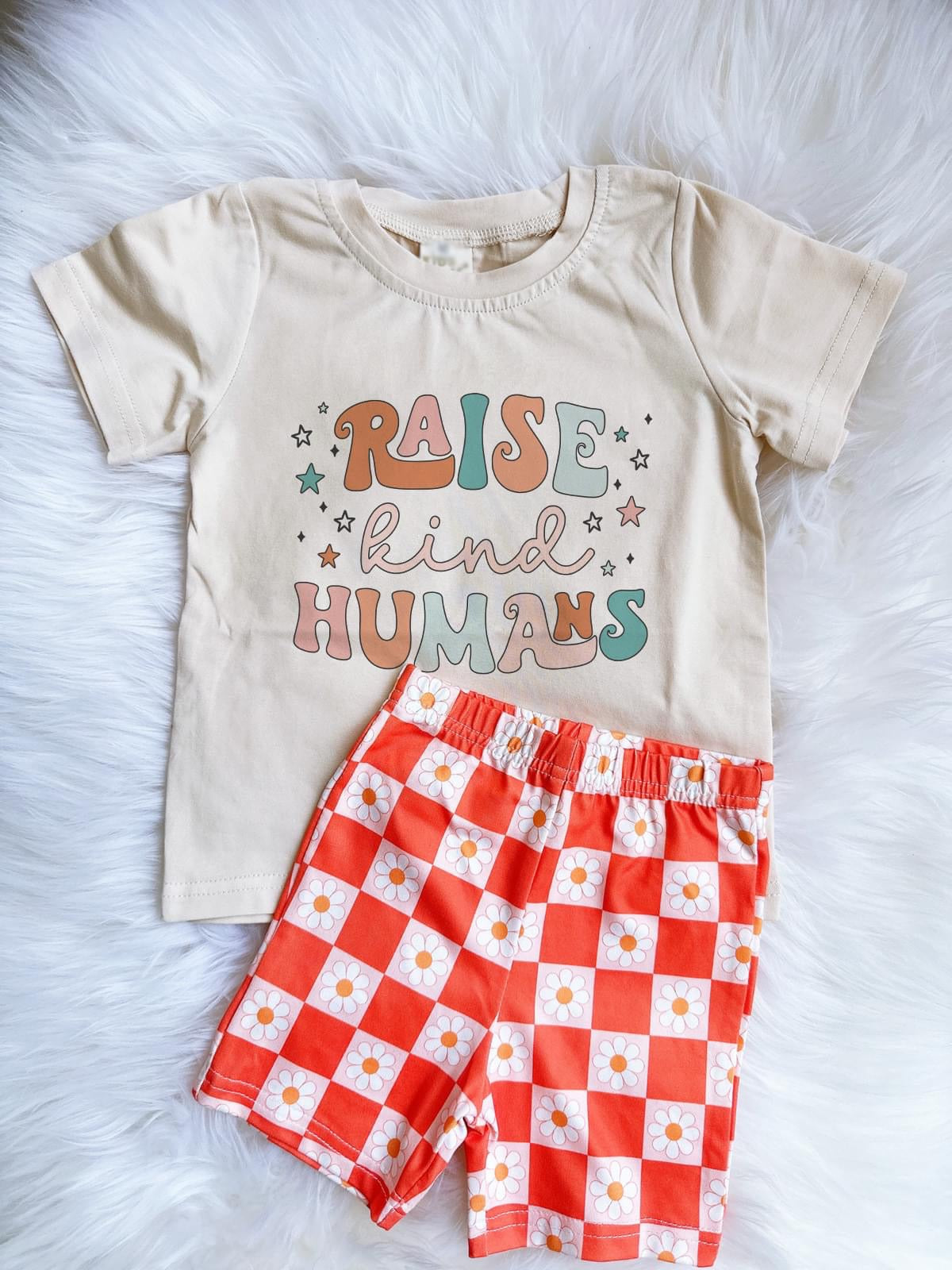 Girl’s Printed T-Shirt & Biker Shorts Set {RTS}