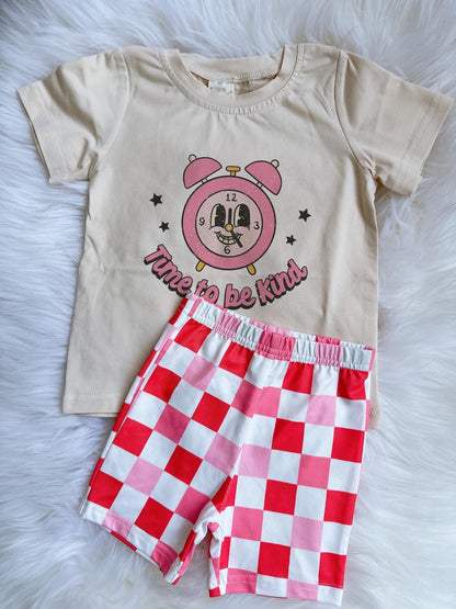 Girl’s Printed T-Shirt & Biker Shorts Set {RTS}