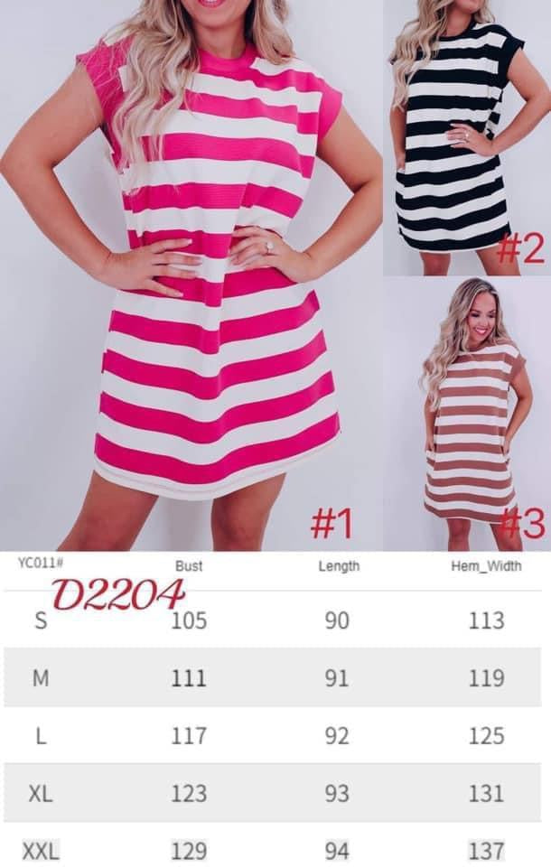 Tan Striped Tshirt Dress  {RTS}