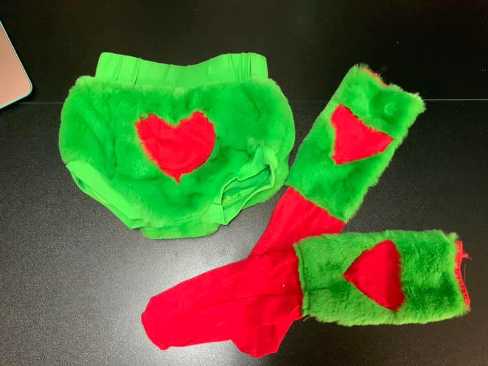 Fuzzy Grinch Bloomers and Socks {RTS}