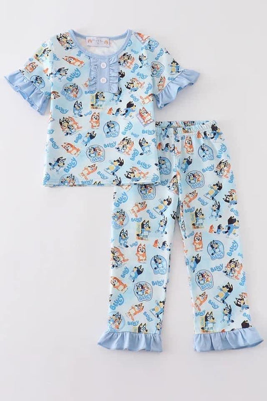 Blue Dog Pajama Set {RTS}