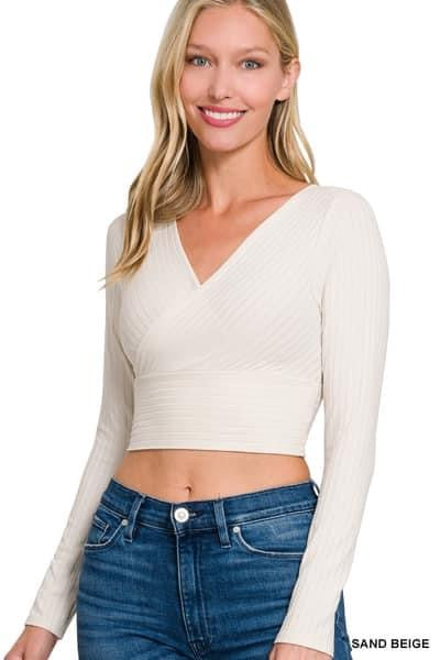 Ribbed Long Sleeve Wide Waistband Top {RTS}