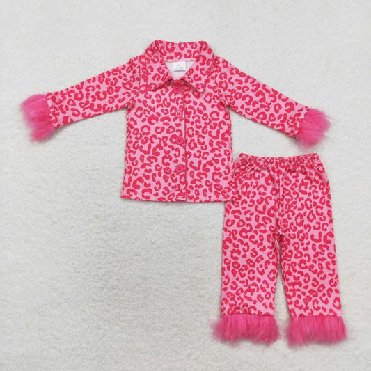 Pink Leopard Pajamas with Fur {RTS}