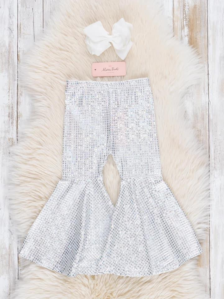 Girls Silver Sequin Bells {RTS}