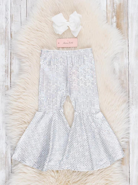 Girls Silver Sequin Bells {RTS}