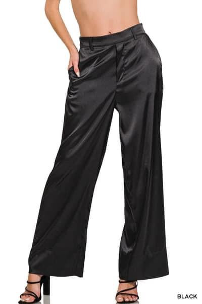 Women’s Black Shiny Pants {RTS}