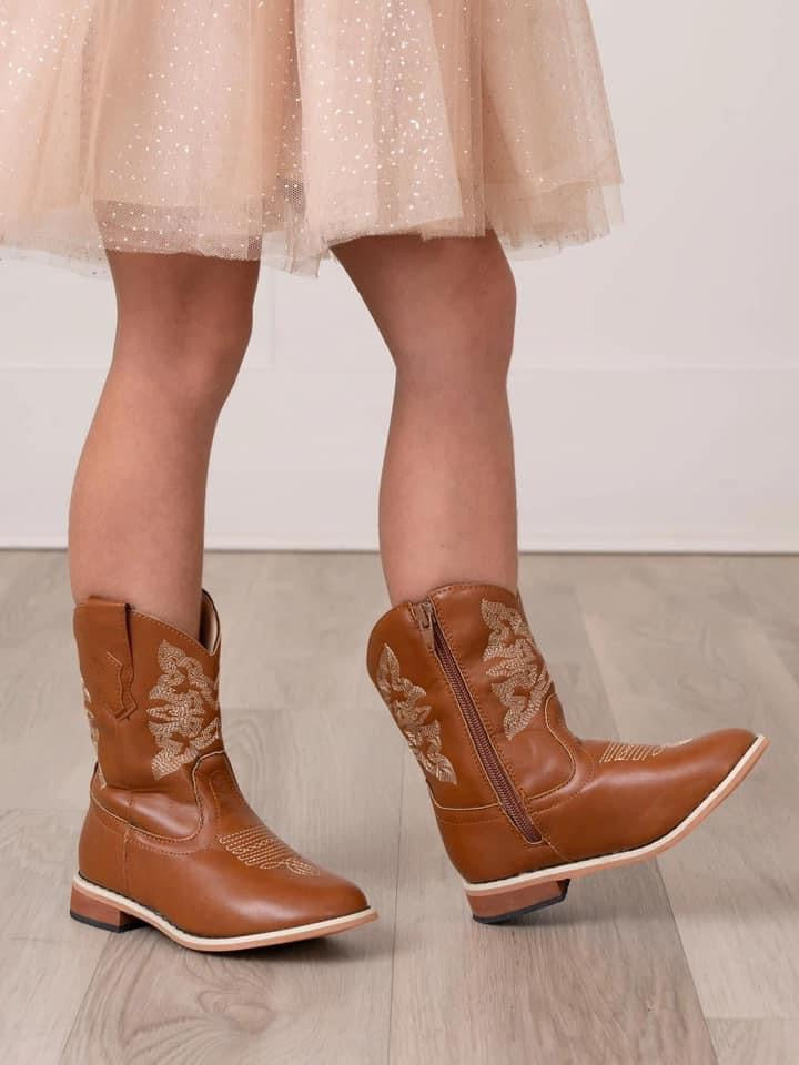 Kids Unisex Brown Cowboy Boots {RTS}