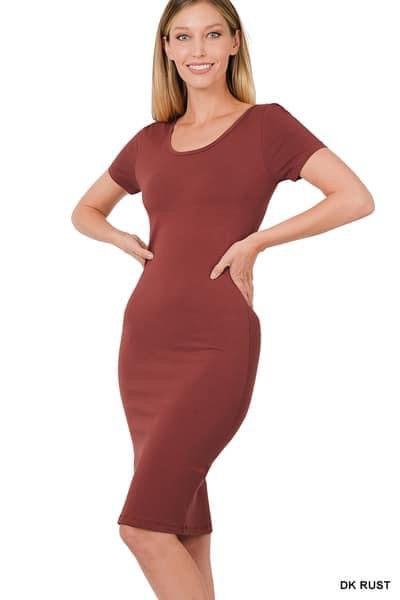 Dark Rust Slimfit Dress {RTS}