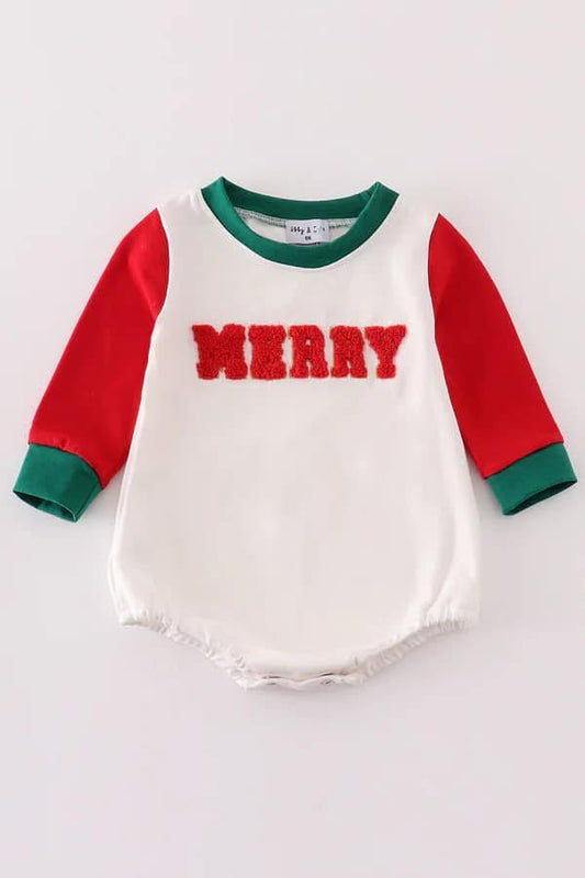 Merry French Knot Onesie {RTS}