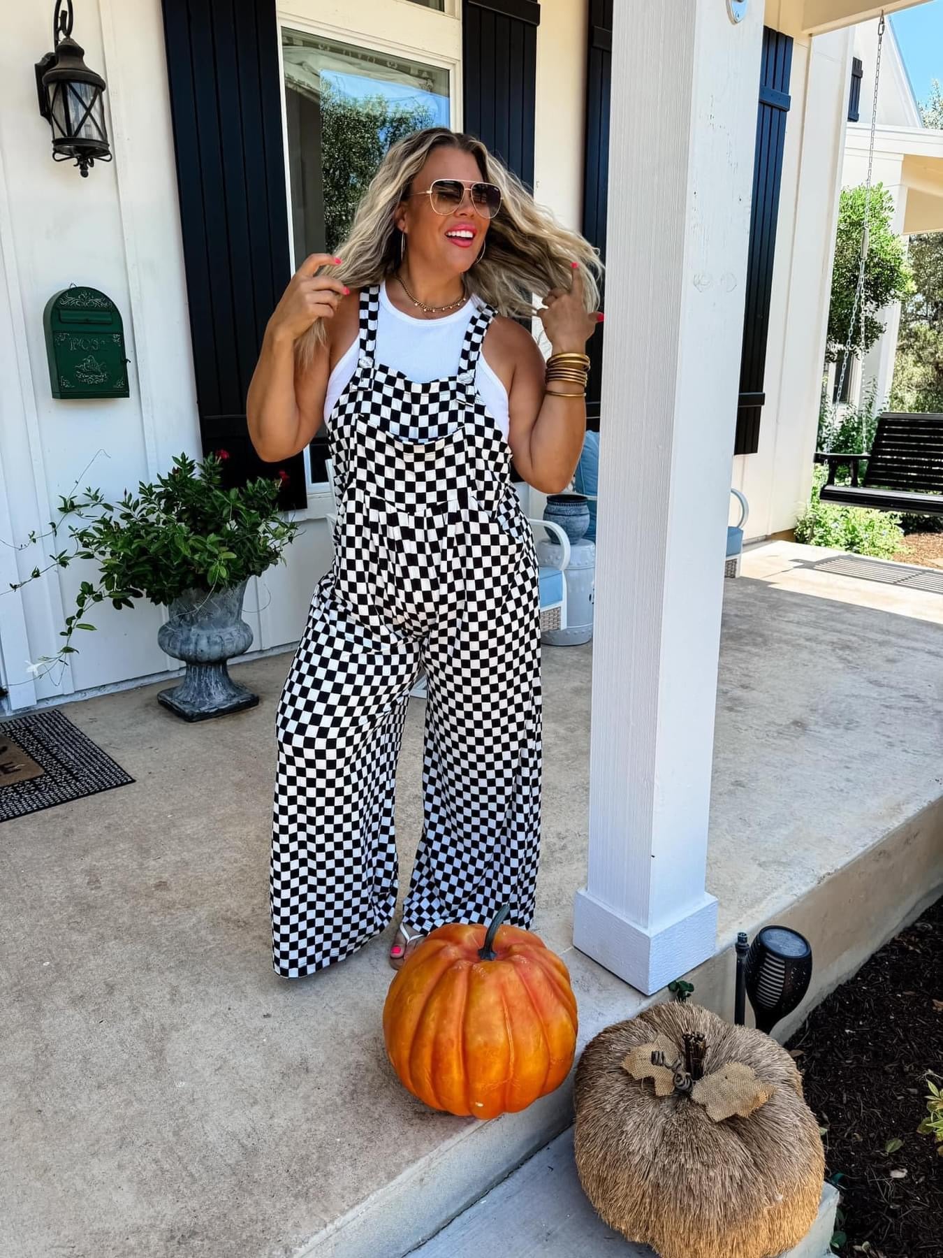 Checkered Karli Boho Overalls {RTS}