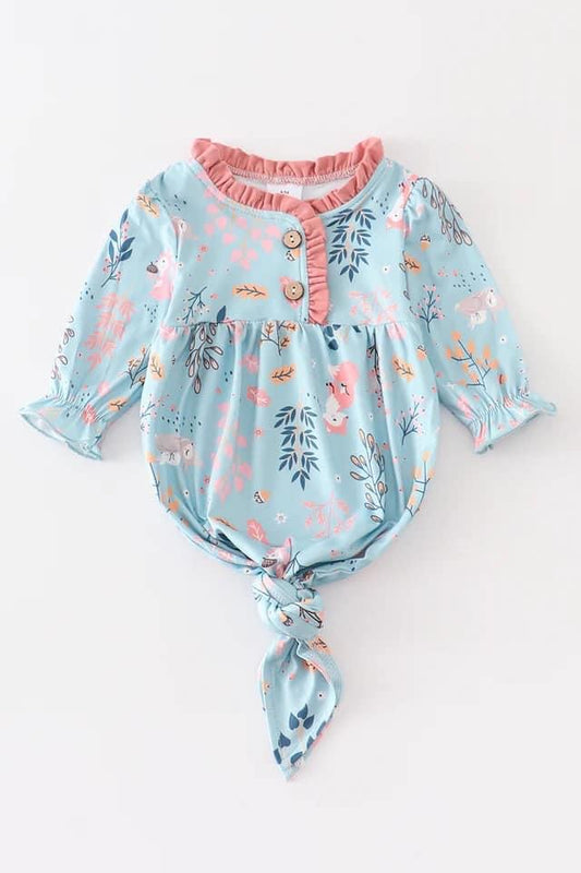 Blue Woodland Baby Gown {RTS}