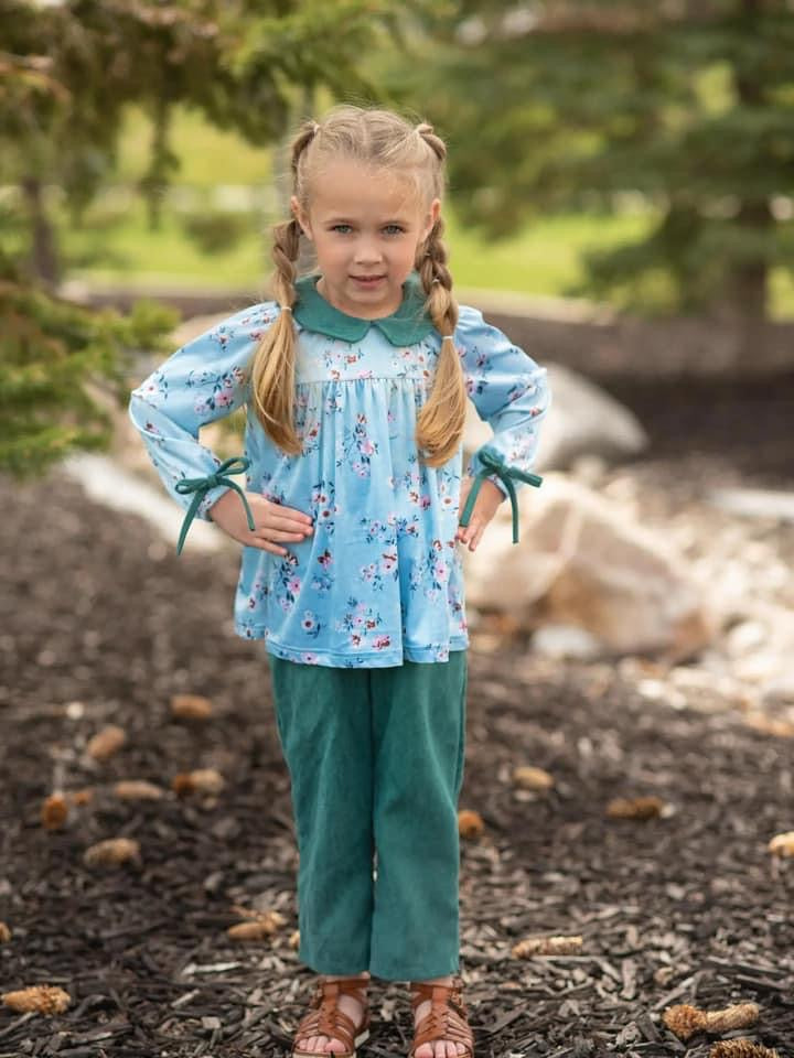 Teal Corduroy Winter Pants Set {RTS}