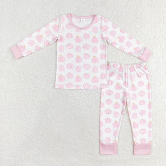 Girls Pink Pumpkin Pajamas {RTS}