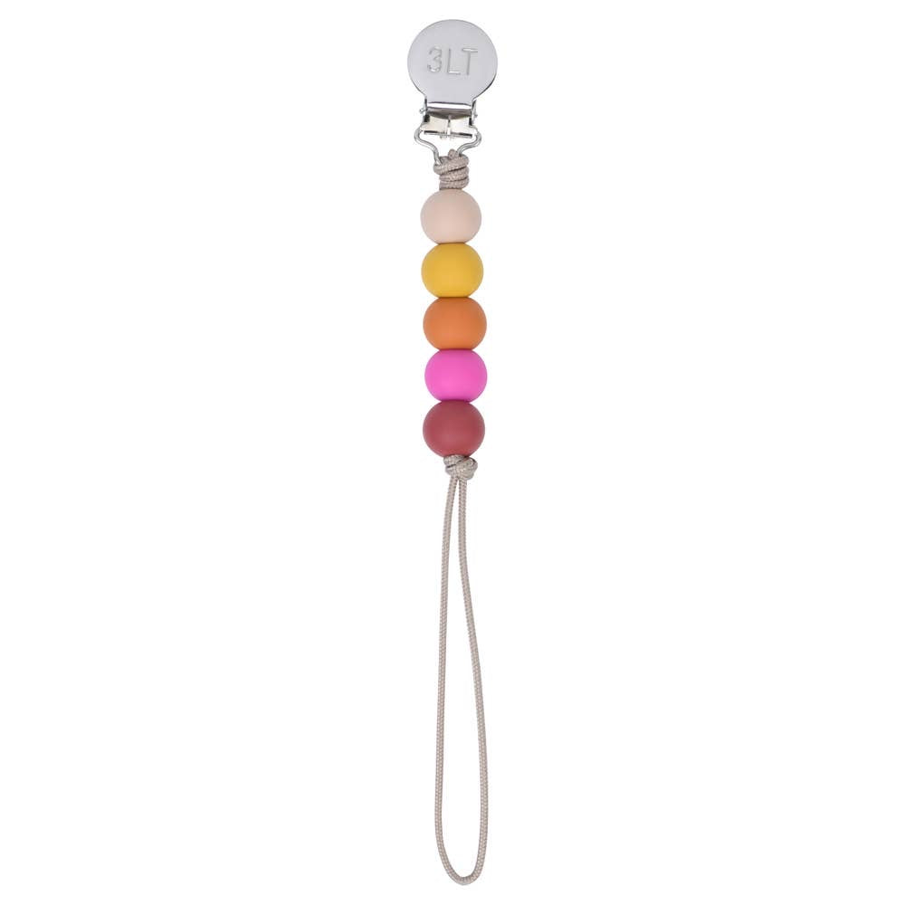 Silicone Bead Pacifier Clip: Select Color