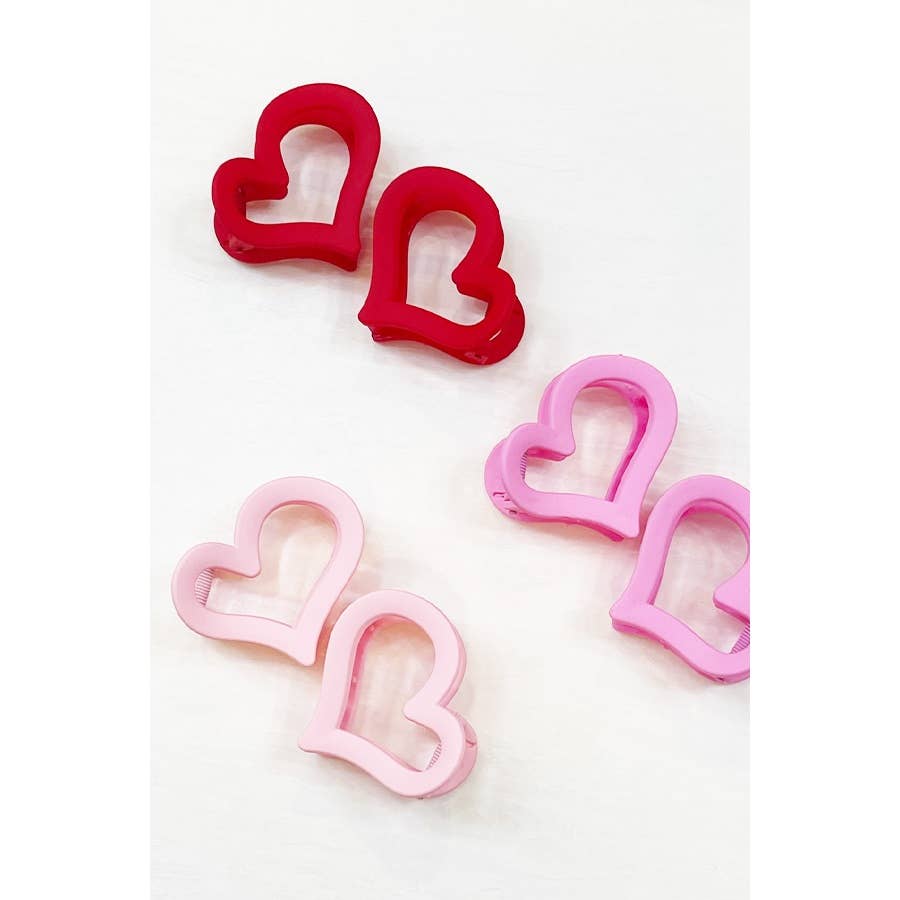 2 pcs Heart Matte Heart Hair Claw Clip {RTS}