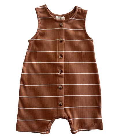 Saddle Stripe / Organic Ribbed Bay Shortie (Baby - Kids) {RTS}