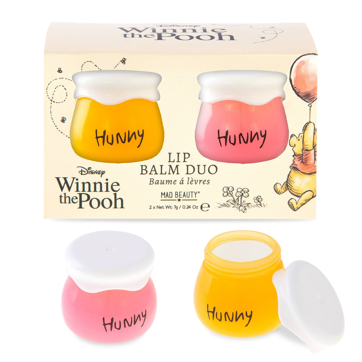 Mad Beauty Disney Winnie Honey Pot Lip Balm Duo {RTS}