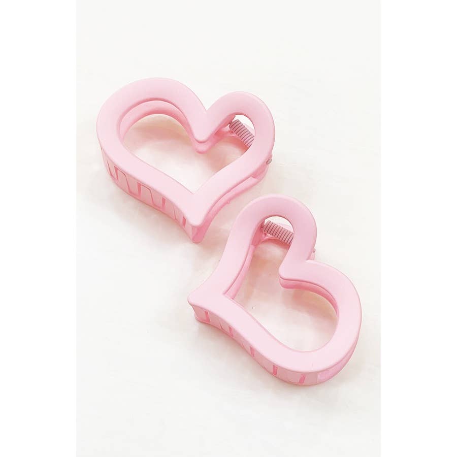 2 pcs Heart Matte Heart Hair Claw Clip {RTS}