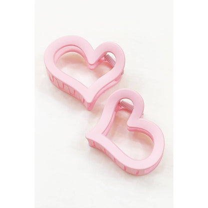 2 pcs Heart Matte Heart Hair Claw Clip {RTS}