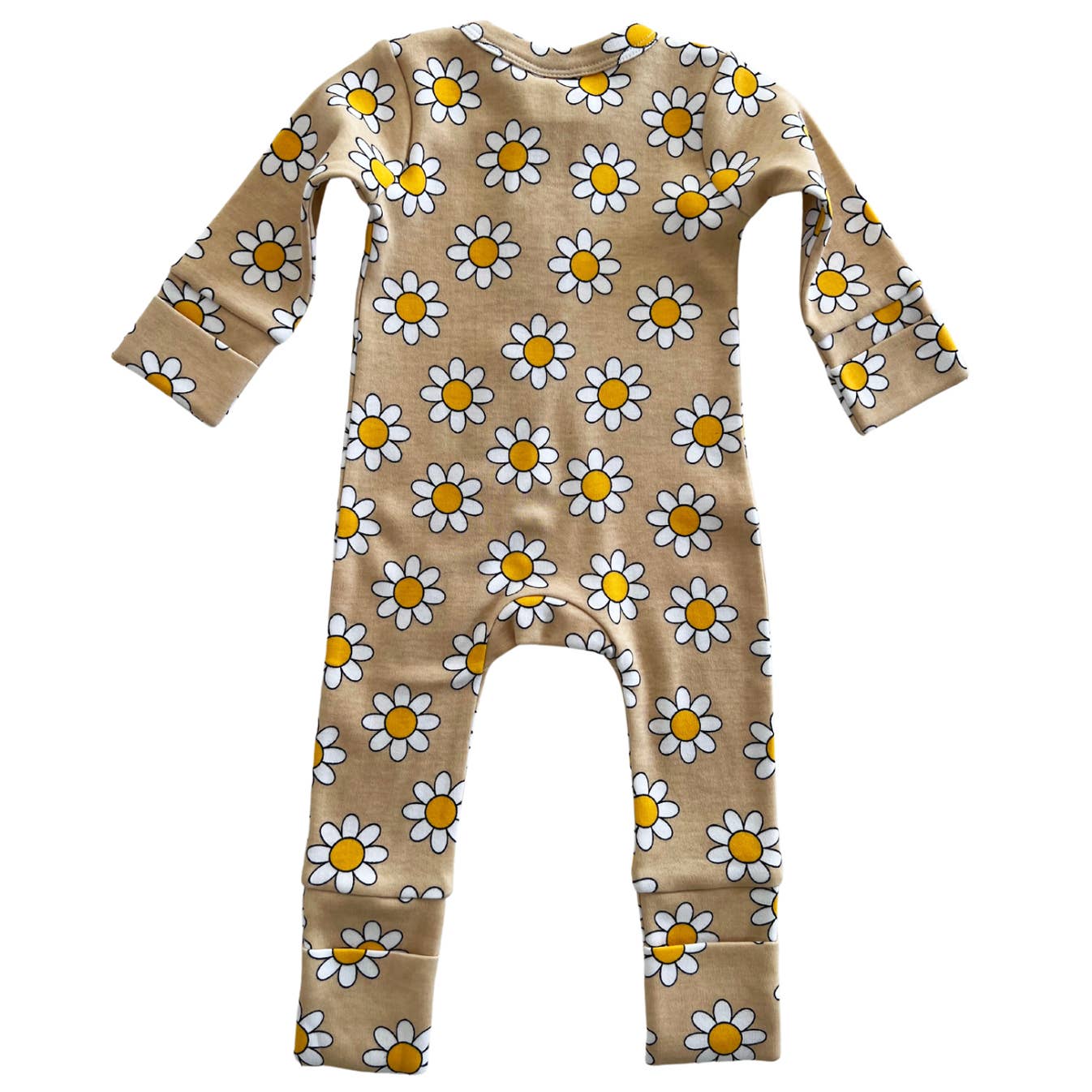 Daisy Pop Biscotti / Organic 2-Way Zip Romper