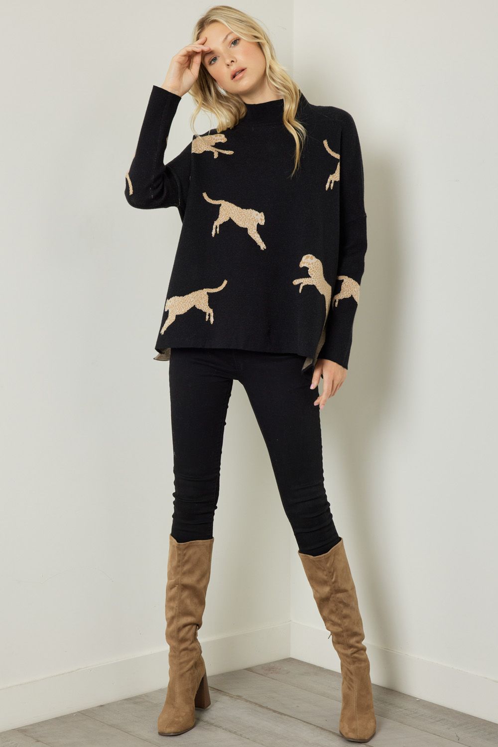 Entro sales leopard sweater