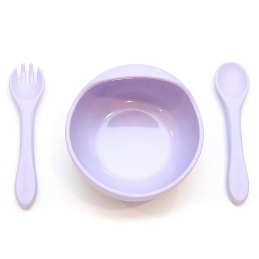 Silicone Bowl & Utensil Set - Lilac