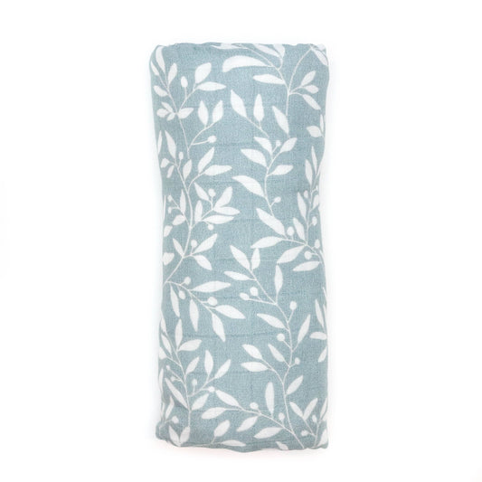 Muslin Swaddle: Blue Floral