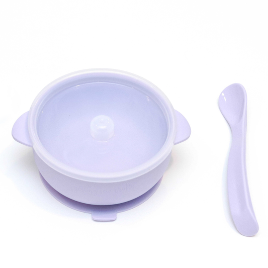 Silicone Bowl & Utensil Set - Lilac