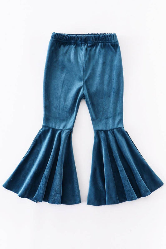 Teal velvet bell pants {RTS}