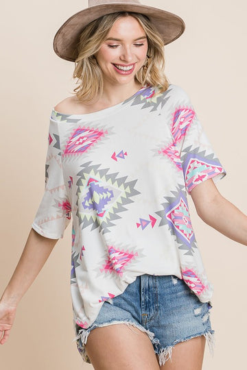 Ivory Print  Top