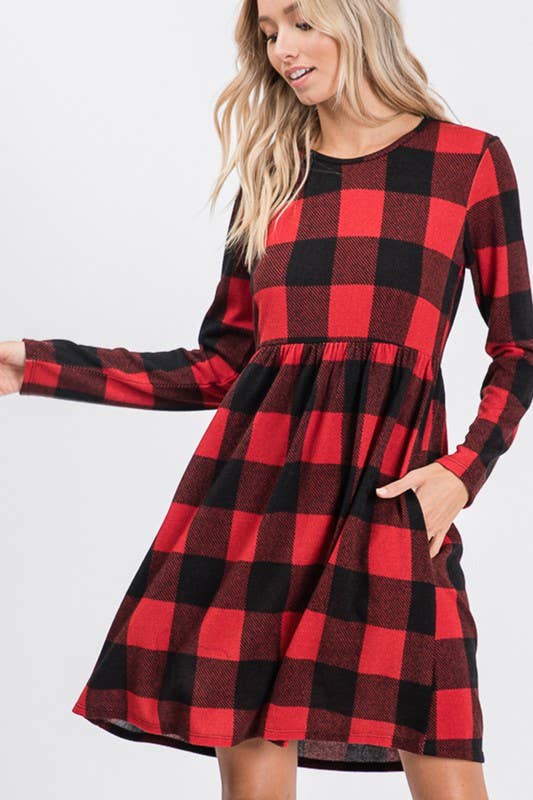 PLAID DRESS with Pockets