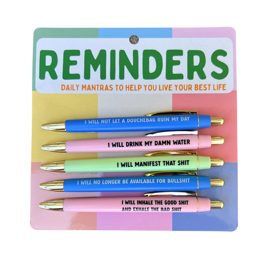 Reminders Pen Set (funny, office, gift) {RTS}