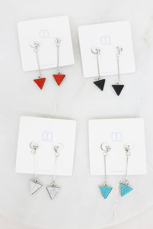 Triangle Marble Drop Earring